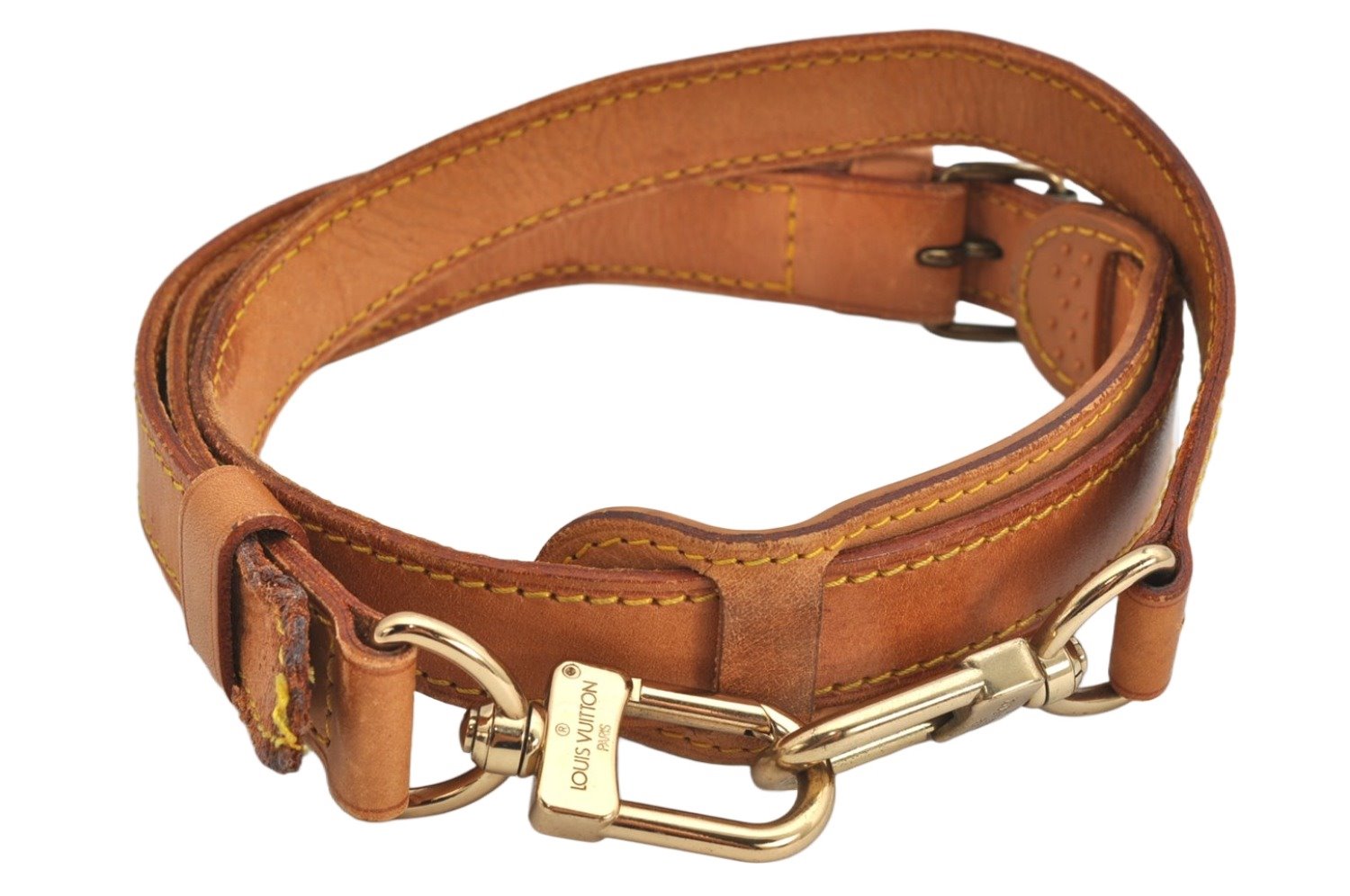Authentic Louis Vuitton Leather Shoulder Strap Beige 36.2-43.3