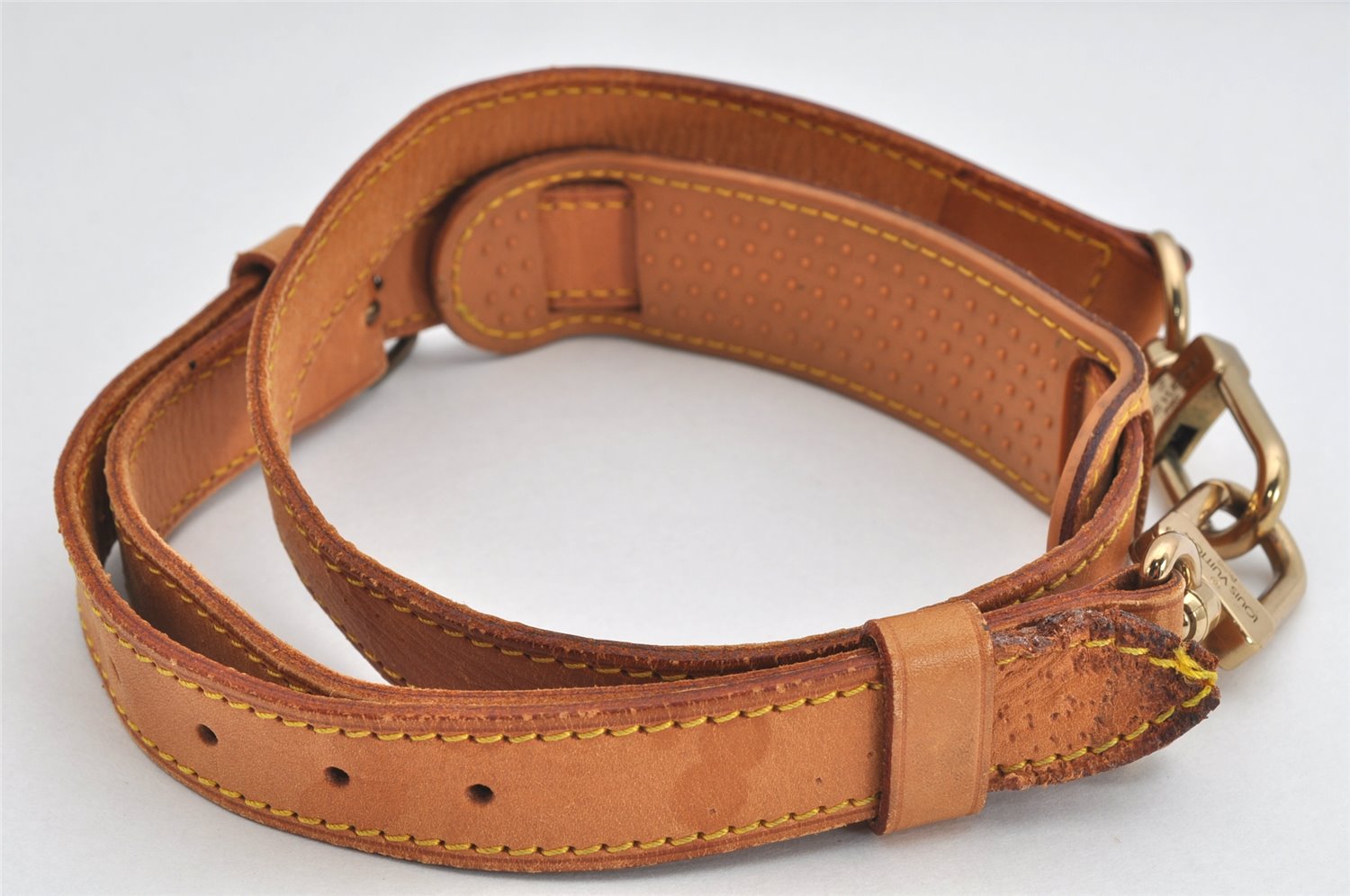 Authentic Louis Vuitton Leather Shoulder Strap Beige 36.2-43.3