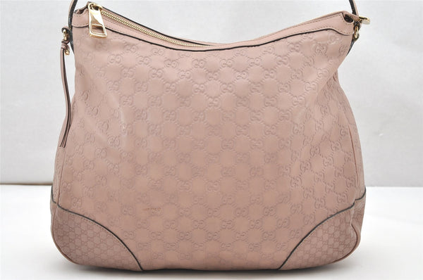 Authentic GUCCI Guccissima Bree GG Leather Shoulder Tote Bag 336754 Pink 3124K