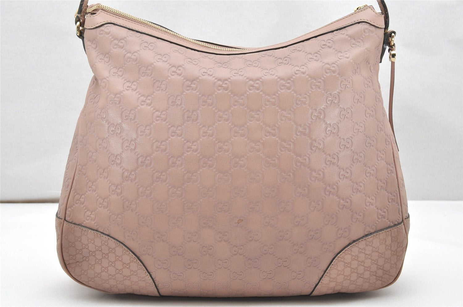 Authentic GUCCI Guccissima Bree GG Leather Shoulder Tote Bag 336754 Pink 3124K