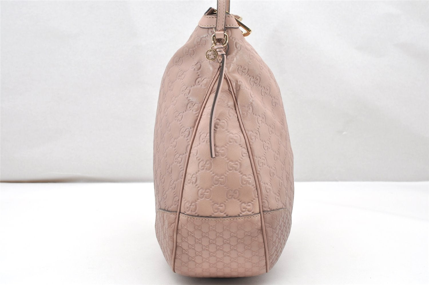 Authentic GUCCI Guccissima Bree GG Leather Shoulder Tote Bag 336754 Pink 3124K