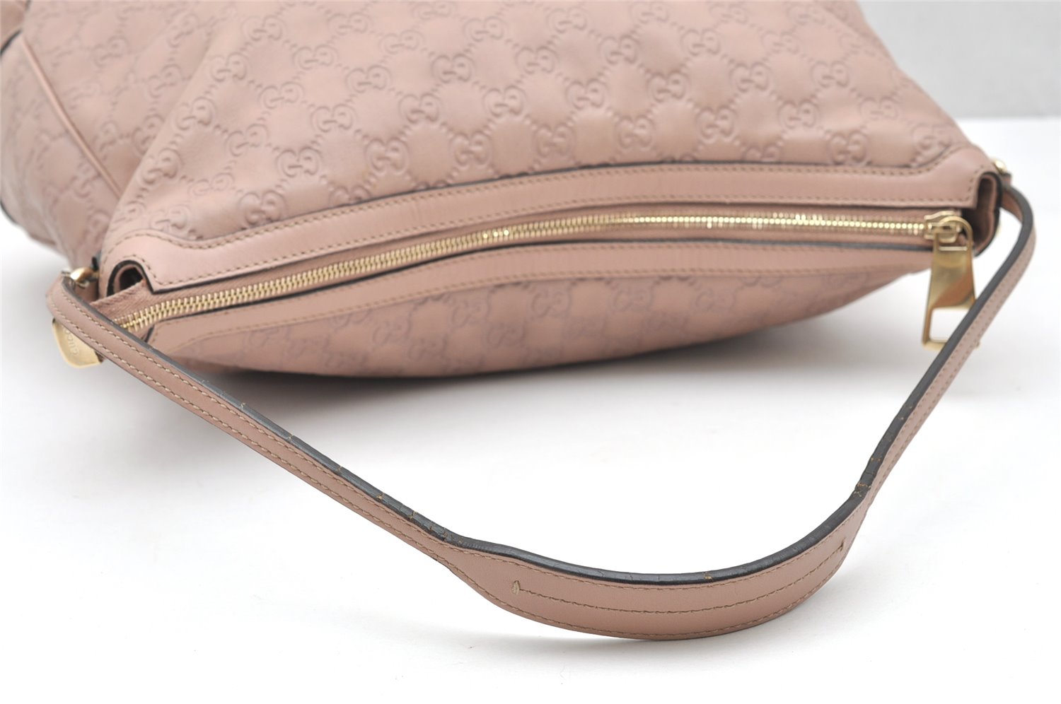 Authentic GUCCI Guccissima Bree GG Leather Shoulder Tote Bag 336754 Pink 3124K