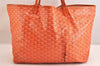 Authentic Goyard Saint Louis GM Shoulder Tote Bag PVC Leather Orange 3127M
