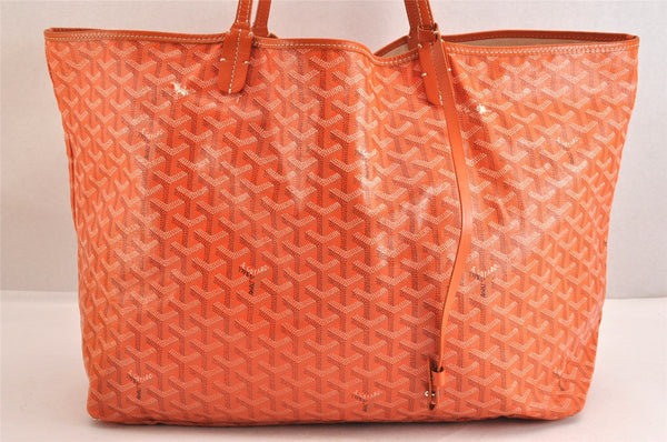 Authentic Goyard Saint Louis GM Shoulder Tote Bag PVC Leather Orange 3127M