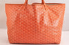 Authentic Goyard Saint Louis GM Shoulder Tote Bag PVC Leather Orange 3127M