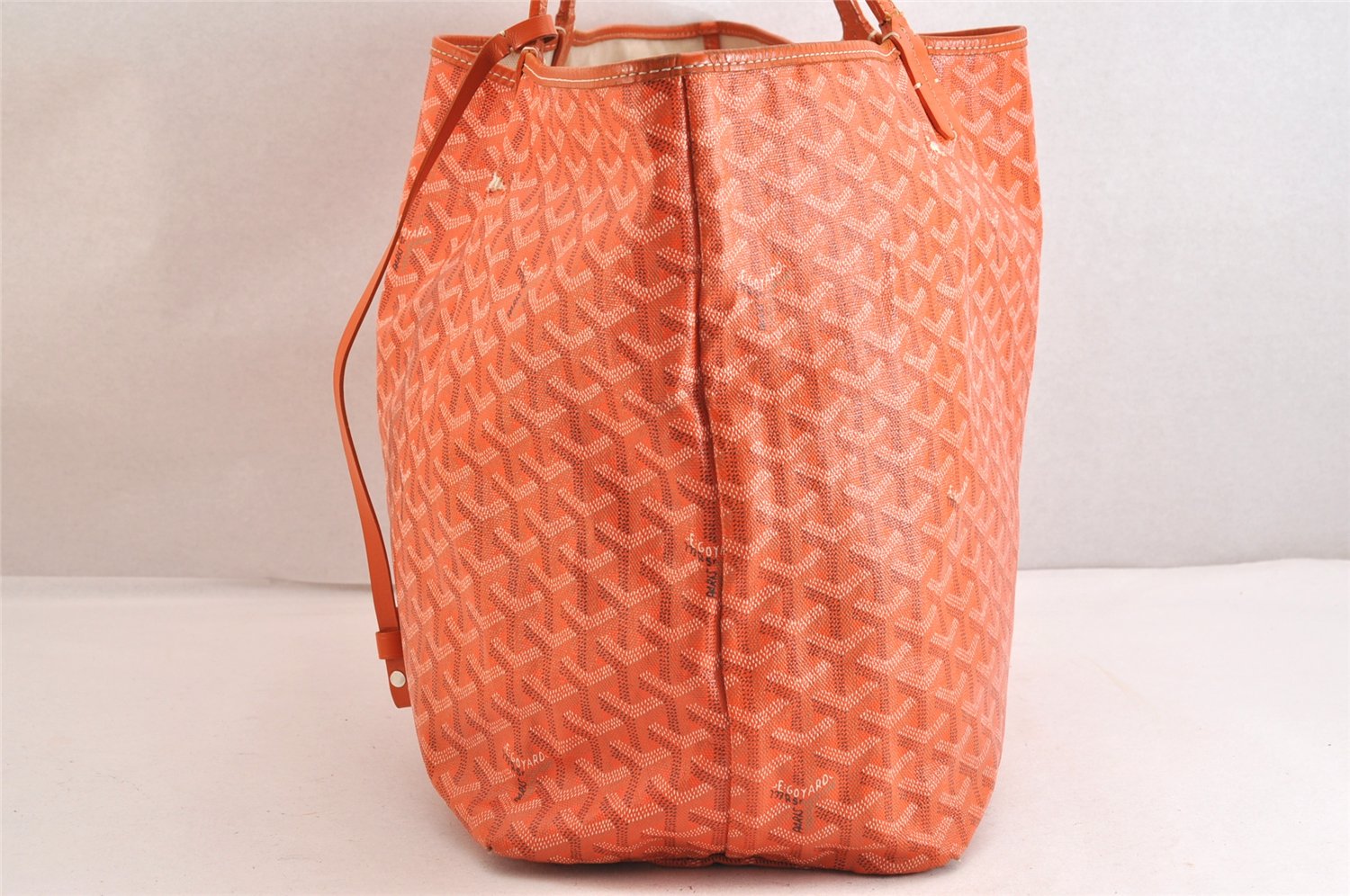 Authentic Goyard Saint Louis GM Shoulder Tote Bag PVC Leather Orange 3127M
