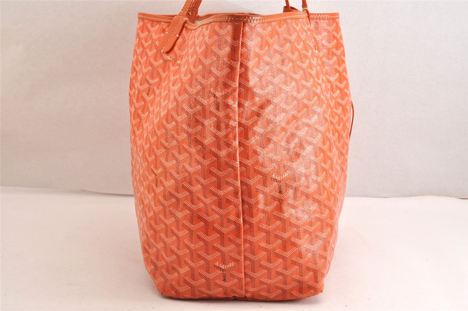 Authentic Goyard Saint Louis GM Shoulder Tote Bag PVC Leather Orange 3127M