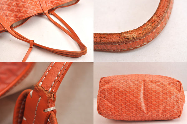 Authentic Goyard Saint Louis GM Shoulder Tote Bag PVC Leather Orange 3127M