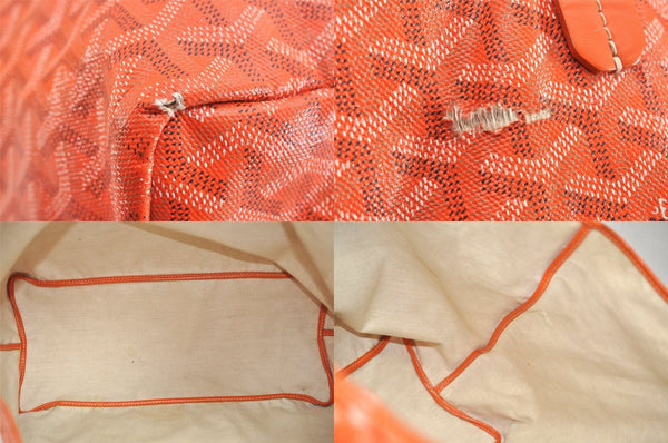 Authentic Goyard Saint Louis GM Shoulder Tote Bag PVC Leather Orange 3127M