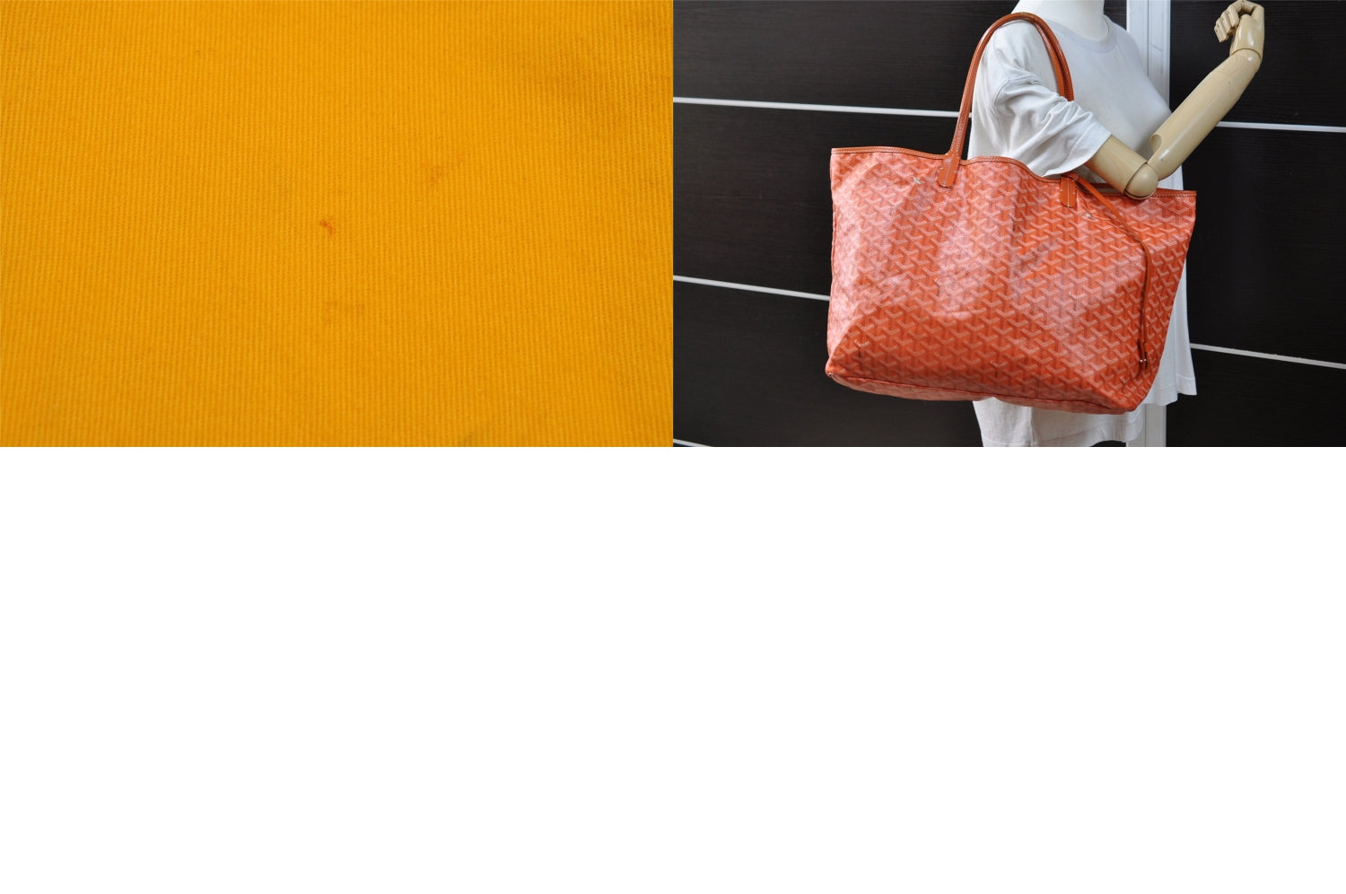 Authentic Goyard Saint Louis GM Shoulder Tote Bag PVC Leather Orange 3127M