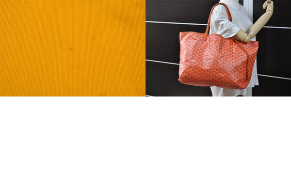 Authentic Goyard Saint Louis GM Shoulder Tote Bag PVC Leather Orange 3127M