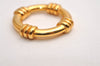 Authentic HERMES Scarf Ring Bouee Circle Design Gold Tone Box 3128J