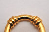 Authentic HERMES Scarf Ring Bouee Circle Design Gold Tone Box 3128J