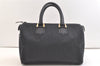 Authentic Christian Dior Trotter Hand Boston Bag Canvas Leather Black 3129K