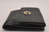 Authentic GUCCI Vintage Double G Bifold Wallet Purse Leather Black Junk 3130J