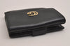 Authentic GUCCI Vintage Double G Bifold Wallet Purse Leather Black Junk 3130J