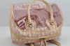 Authentic Christian Dior Trotter Hand Boston Bag Vinyl Enamel Pink Junk 3130K