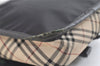 Authentic BURBERRY BLACK LABEL Check Shoulder Bag Nylon Leather Black 3131K