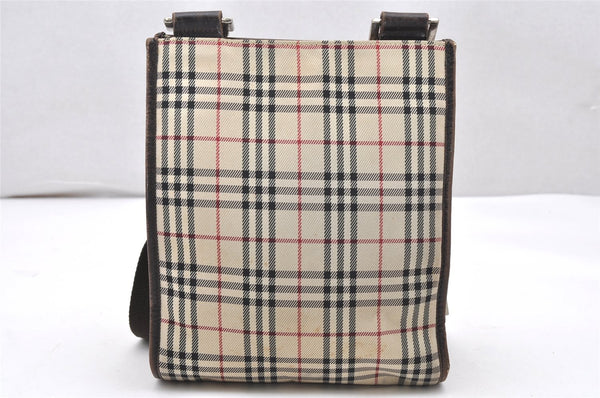 Authentic BURBERRY Nova Check Shoulder Cross Body Bag Nylon Leather Beige 3132K
