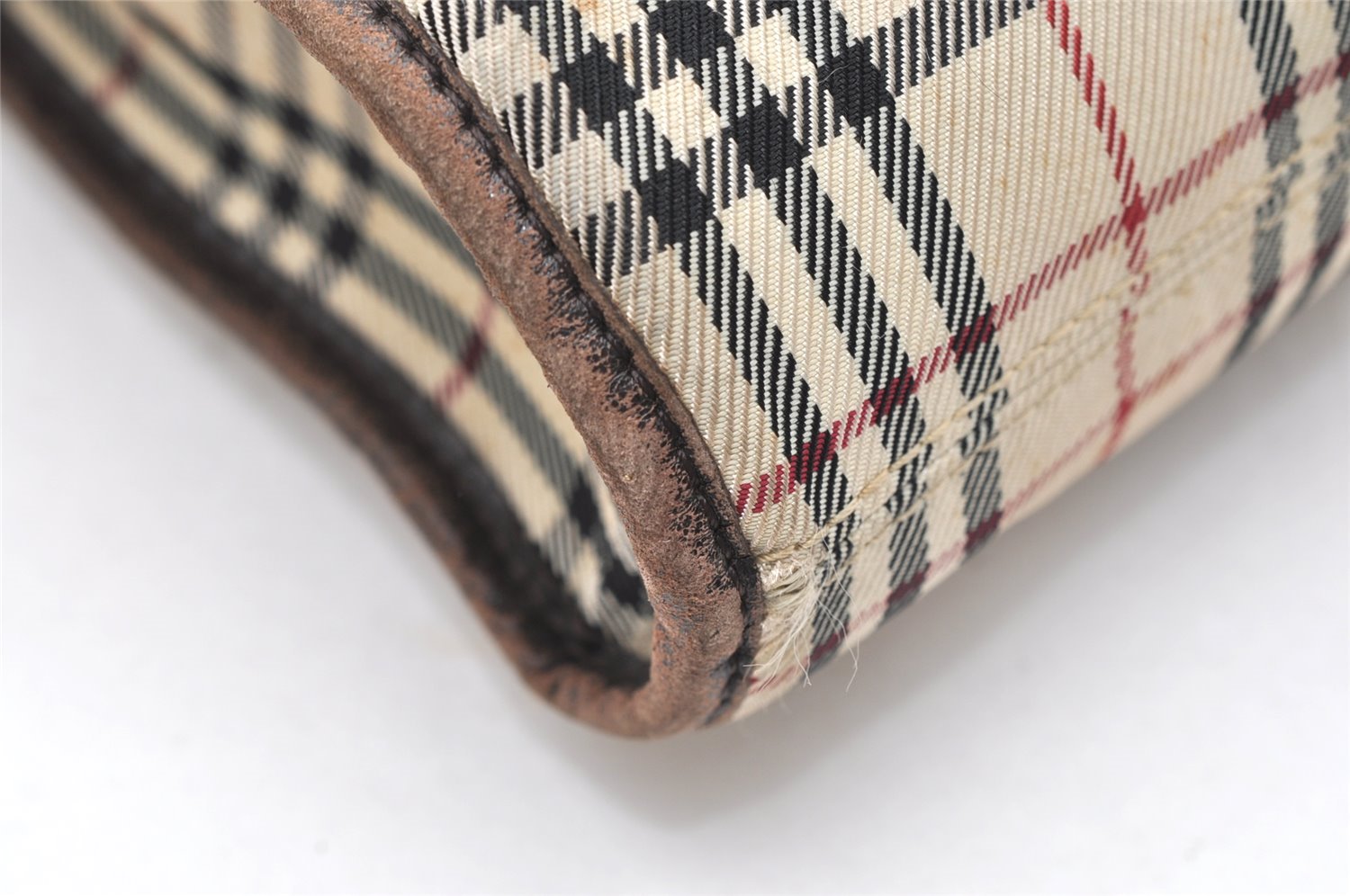 Authentic BURBERRY Nova Check Shoulder Cross Body Bag Nylon Leather Beige 3132K