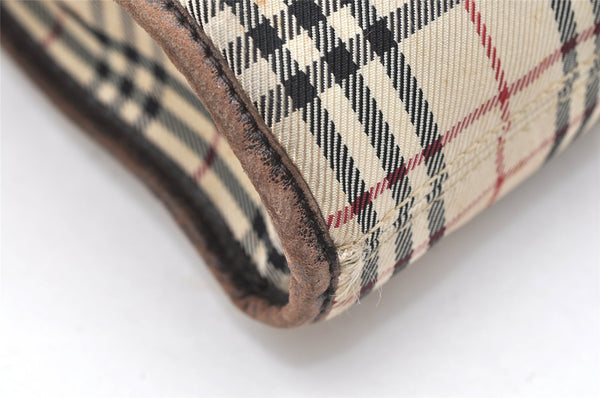 Authentic BURBERRY Nova Check Shoulder Cross Body Bag Nylon Leather Beige 3132K