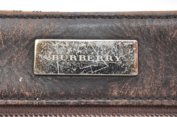 Authentic BURBERRY Nova Check Shoulder Cross Body Bag Nylon Leather Beige 3132K