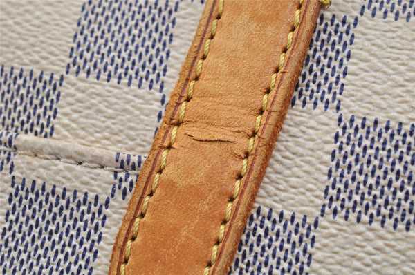 Authentic Louis Vuitton Damier Azur Totally PM Tote Bag White N41280 LV 3133I