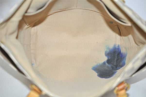 Authentic Louis Vuitton Damier Azur Totally PM Tote Bag White N41280 LV 3133I