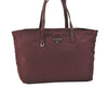 Authentic PRADA Vintage Nylon Tessuto Leather Shoulder Tote Bag Bordeaux 3133K