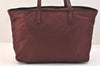 Authentic PRADA Vintage Nylon Tessuto Leather Shoulder Tote Bag Bordeaux 3133K