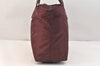 Authentic PRADA Vintage Nylon Tessuto Leather Shoulder Tote Bag Bordeaux 3133K