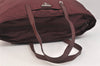 Authentic PRADA Vintage Nylon Tessuto Leather Shoulder Tote Bag Bordeaux 3133K