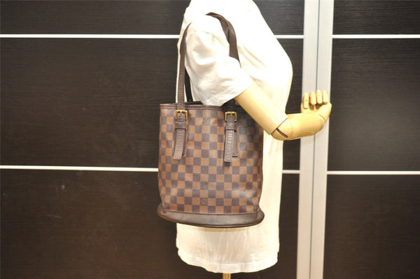 Authentic Louis Vuitton Damier Marais Bucket Shoulder Tote Bag N42240 LV 3134I