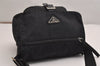 Authentic PRADA Nylon Tessuto Leather Shoulder Cross Body Bag Purse Black 3134J