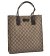 Authentic GUCCI Vintage Hand Tote Bag GG PVC Leather 91249 Brown 3137J