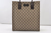 Authentic GUCCI Vintage Hand Tote Bag GG PVC Leather 91249 Brown 3137J