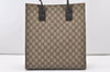 Authentic GUCCI Vintage Hand Tote Bag GG PVC Leather 91249 Brown 3137J