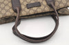 Authentic GUCCI Vintage Hand Tote Bag GG PVC Leather 91249 Brown 3137J
