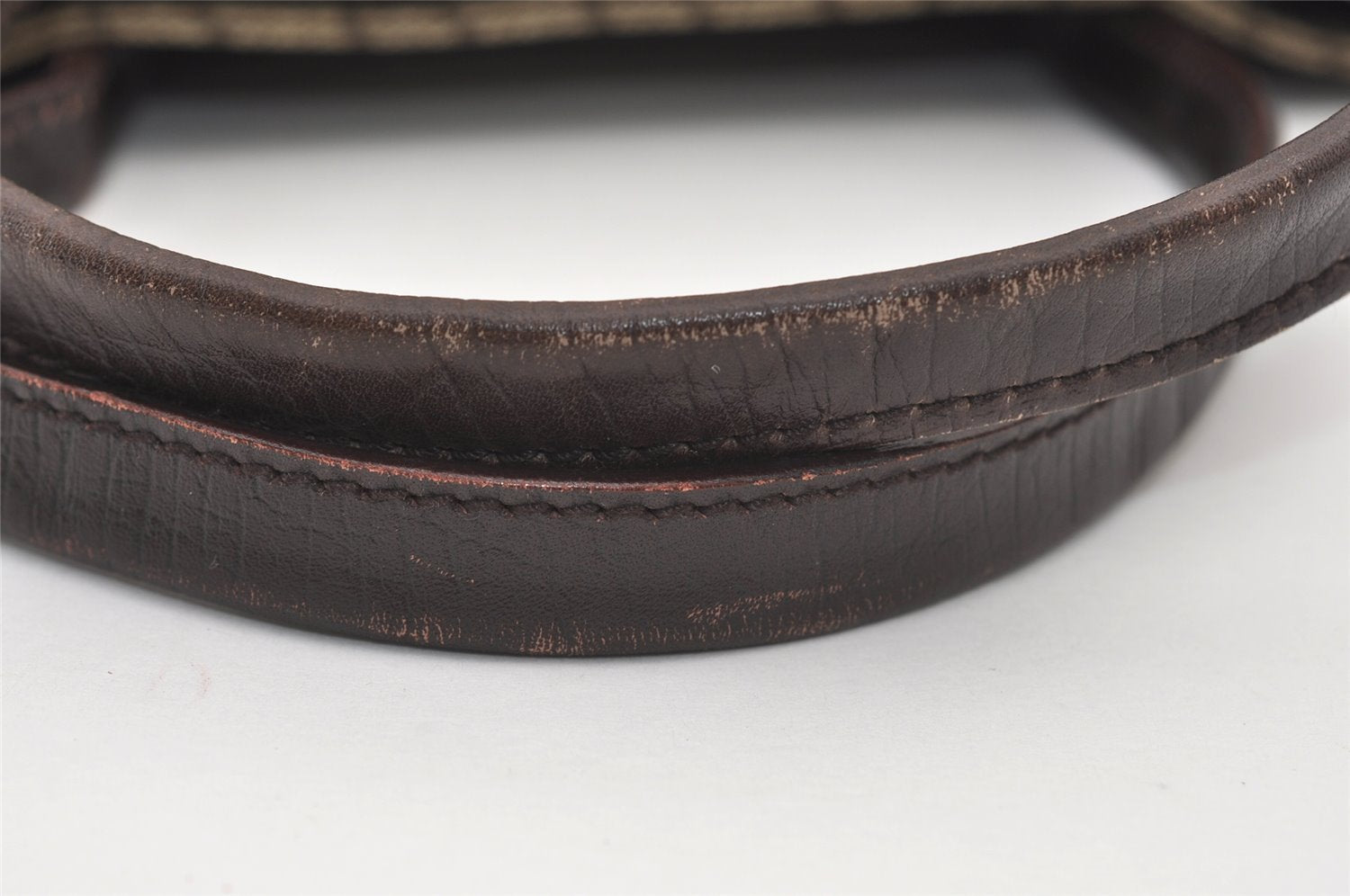 Authentic GUCCI Vintage Hand Tote Bag GG PVC Leather 91249 Brown 3137J