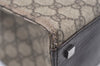 Authentic GUCCI Vintage Hand Tote Bag GG PVC Leather 91249 Brown 3137J