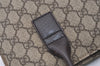 Authentic GUCCI Vintage Hand Tote Bag GG PVC Leather 91249 Brown 3137J