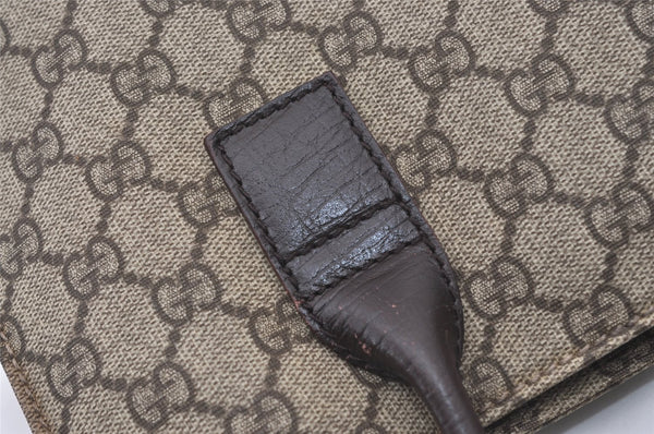 Authentic GUCCI Vintage Hand Tote Bag GG PVC Leather 91249 Brown 3137J