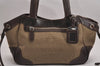 Authentic PRADA Canvas Leather Shoulder Hand Bag Purse Brown 3138J