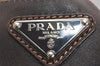 Authentic PRADA Canvas Leather Shoulder Hand Bag Purse Brown 3138J