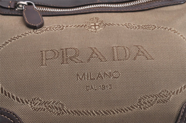 Authentic PRADA Canvas Leather Shoulder Hand Bag Purse Brown 3138J