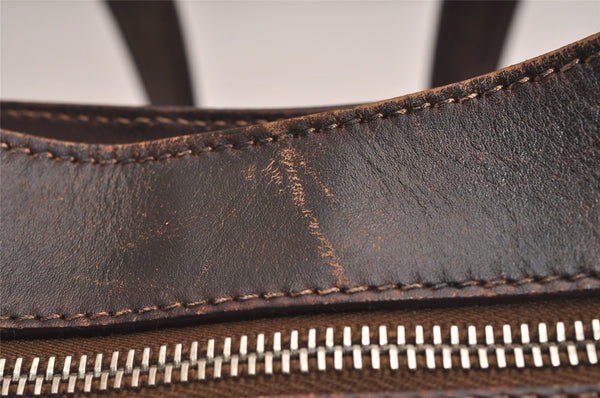 Authentic PRADA Canvas Leather Shoulder Hand Bag Purse Brown 3138J