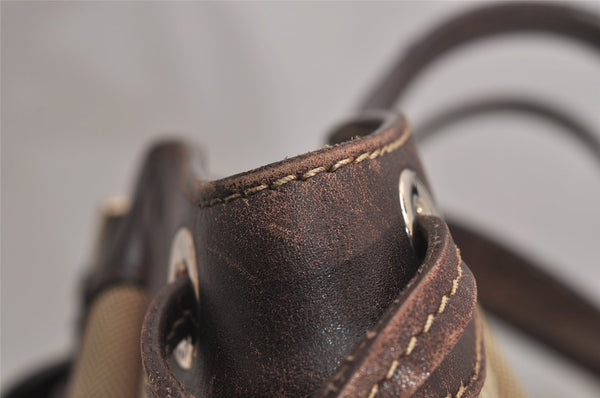 Authentic PRADA Canvas Leather Shoulder Hand Bag Purse Brown 3138J