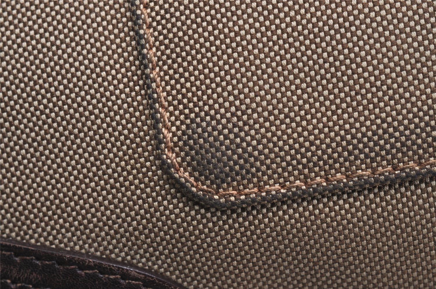 Authentic PRADA Canvas Leather Shoulder Hand Bag Purse Brown 3138J