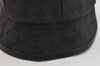 Authentic GUCCI Vintage Bucket Hat GG Canvas Leather Black 3138K