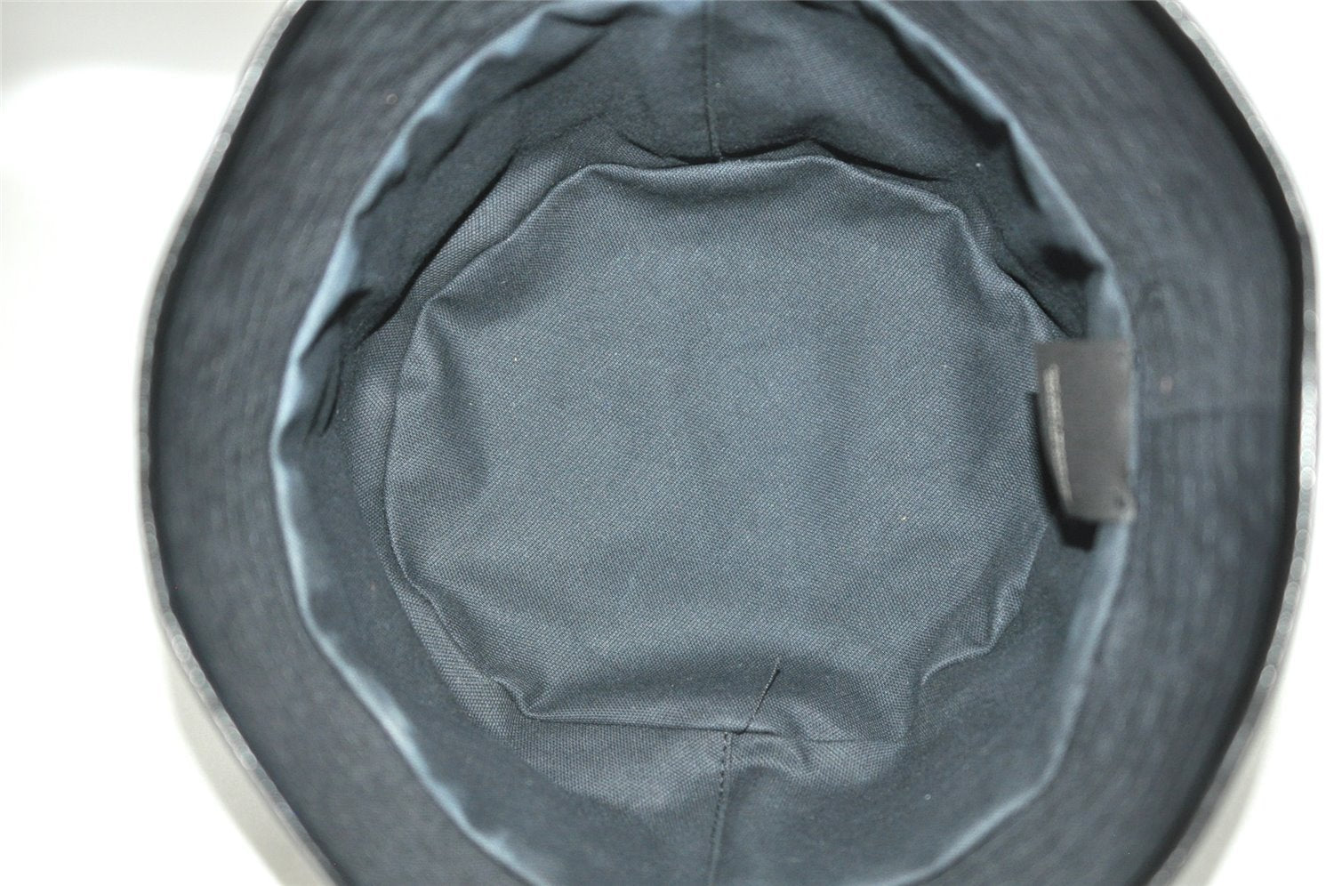 Authentic GUCCI Vintage Bucket Hat GG Canvas Leather Black 3138K